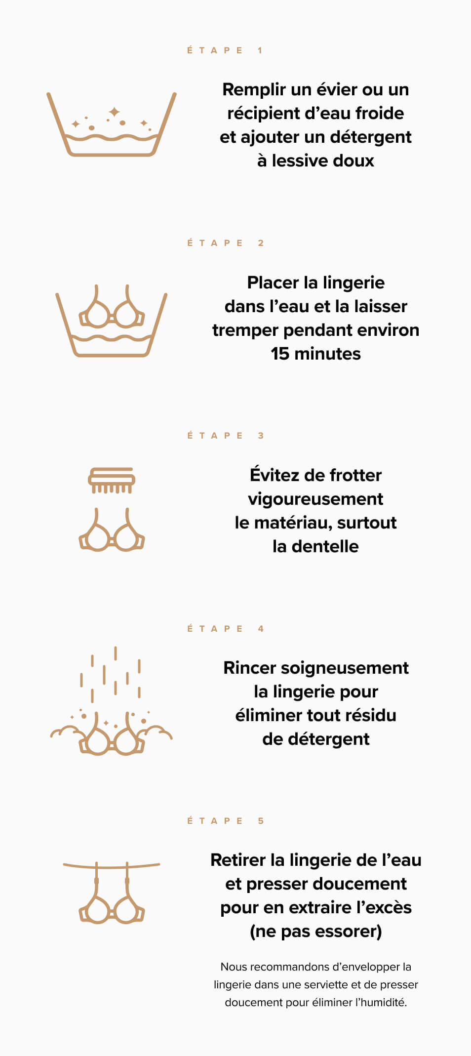 Etapes pour laver sa lingerie à la main